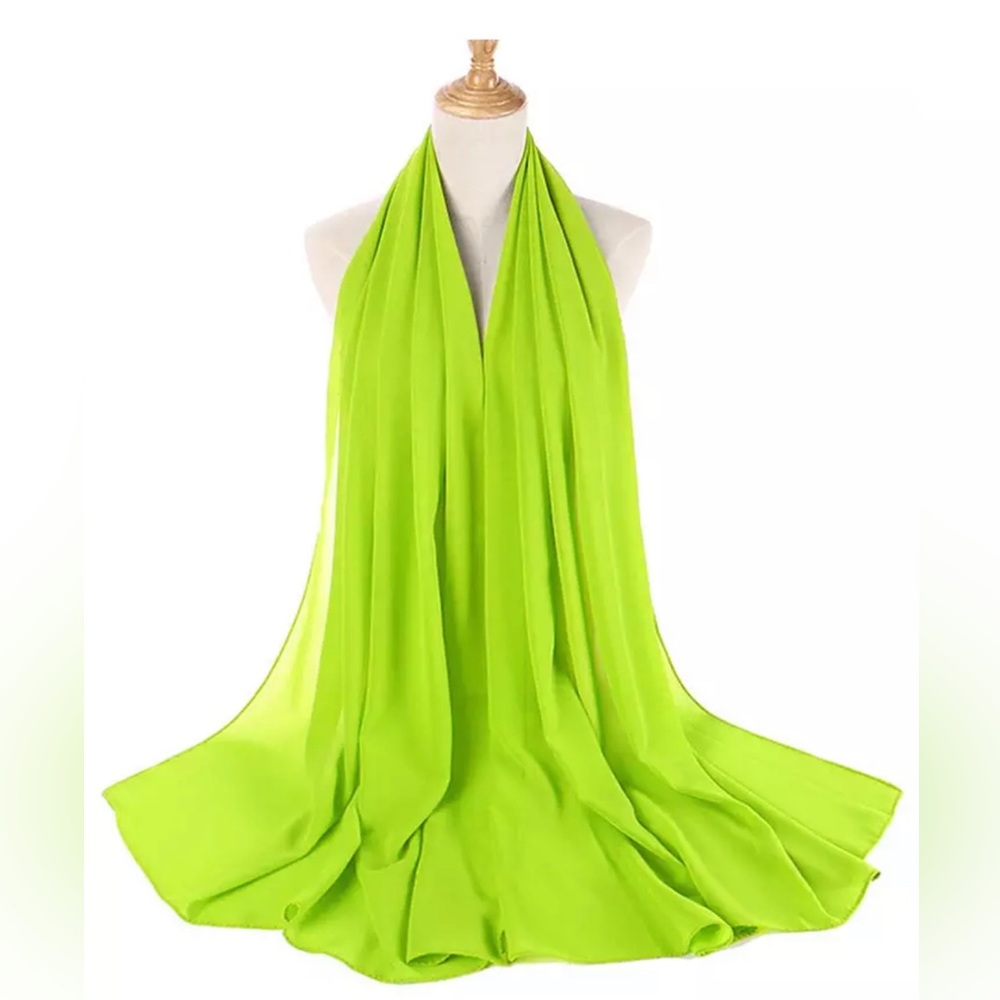 New Georgette chiffon hijab scarfs in florescent green